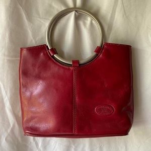 SIMONA FERRI RED LEATHER HANDBAG